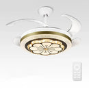 GobekUsa Crystal Invisible Fan Lamp 42-Inch European Living Room Ceiling Fan Chandelier