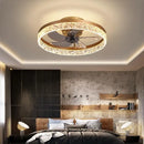 GobekUsa Crystal LED Ceiling Fan with Remote Control and 6 Speeds