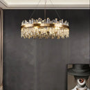 GobekUsa Crystal LED Oval Chandelier for Dining Room Lighting