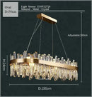 GobekUsa Crystal LED Oval Chandelier for Dining Room Lighting
