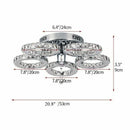 GobekUsa Crystal LED Rings Ceiling Chandelier Dimmable Luminaire