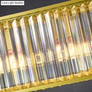 GobekUsa Gold Crystal Rod Island Light: Postmodern Pendant Fixture with 4 Rectangle Heads