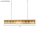 GobekUsa Gold Crystal Rod Island Light: Postmodern Pendant Fixture with 4 Rectangle Heads