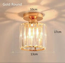 GobekUsa Gold Crystal Semi-Flush Mount Ceiling Light