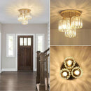 GobekUsa Gold Crystal Semi-Flush Mount Ceiling Light