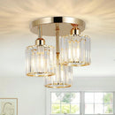 GobekUsa Gold Crystal Semi-Flush Mount Ceiling Light