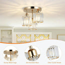 GobekUsa Gold Crystal Semi-Flush Mount Ceiling Light