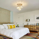 GobekUsa Gold Crystal Semi-Flush Mount Ceiling Light