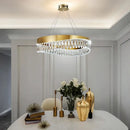 GobekUsa Crystal Stainless Steel LED Chandelier for Foyer