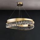 GobekUsa Crystal Stainless Steel LED Chandelier for Foyer