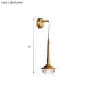 GobekUsa Gold Crystal Teardrop Wall Sconce Light - Modern 1-Head LED Fixture with Metal Backplate