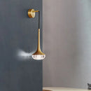 GobekUsa Gold Crystal Teardrop Wall Sconce Light - Modern 1-Head LED Fixture with Metal Backplate