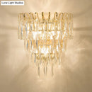 GobekUsa Gold Crystal Wall Sconce with 3 Modern Heads and 4 Tiers for Living Room