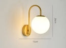 GobekUsa Glass Ball LED Wall Sconce for Bedroom Living Room, Nordic Style Wall Lighting Fixtures