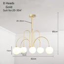 GobekUsa Glass Ball Pendant Chandelier with LED for Dining Living Bar Kitchen Island