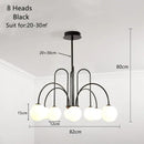 GobekUsa Glass Ball Pendant Chandelier with LED for Dining Living Bar Kitchen Island