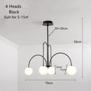GobekUsa Glass Ball Pendant Chandelier with LED for Dining Living Bar Kitchen Island
