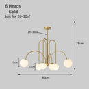 GobekUsa Glass Ball Pendant Chandelier with LED for Dining Living Bar Kitchen Island