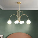 GobekUsa Glass Ball Pendant Chandelier with LED for Dining Living Bar Kitchen Island