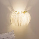 GobekUsa Gold Curved Sconce - Simplicity Feather Wall Light Fixture for Bedside