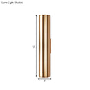 GobekUsa Gold Cylinder Wall Sconce Fixture Modern Style 2"/3" Width LED Metal Wall Lamp in Gold for Corridor