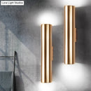 GobekUsa Gold Cylinder Wall Sconce Fixture Modern Style 2"/3" Width LED Metal Wall Lamp in Gold for Corridor