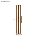 GobekUsa Gold Cylinder Wall Sconce Fixture Modern Style 2"/3" Width LED Metal Wall Lamp in Gold for Corridor