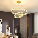 GobekUsa Crystal Round Ceiling Chandelier LED Pendant for Kitchen Dining Room Villa