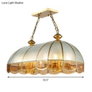 GobekUsa Gold Dome Island Chandelier with Frosted Glass - 14 Lights Ceiling Pendant for Colonial Dining Room