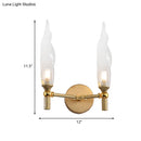 GobekUsa Gold Double Arm Wall Mount Sconce with Clear Glass Shade - Modern Metal Lighting Fixture for Living Room