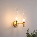 GobekUsa Gold Double Arm Wall Mount Sconce with Clear Glass Shade - Modern Metal Lighting Fixture for Living Room