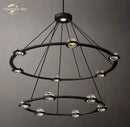 GobekUsa Éclatant Two-Tier Round Crystal Chandelier for Living & Dining Room