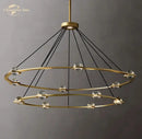 GobekUsa Éclatant Two-Tier Round Crystal Chandelier for Living & Dining Room
