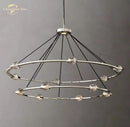 GobekUsa Éclatant Two-Tier Round Crystal Chandelier for Living & Dining Room