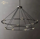 GobekUsa Éclatant Two-Tier Round Crystal Chandelier for Living & Dining Room