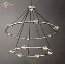 GobekUsa Éclatant Two-Tier Round Crystal Chandelier for Living & Dining Room