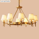 GobekUsa Gold Fabric Bedroom Chandelier - Minimalist Conic Ceiling Light Fixture