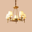 GobekUsa Gold Fabric Bedroom Chandelier - Minimalist Conic Ceiling Light Fixture