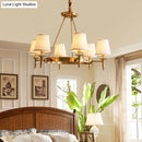 GobekUsa Gold Fabric Bedroom Chandelier - Minimalist Conic Ceiling Light Fixture