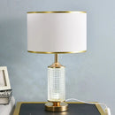 GobekUsa Clear Crystal Glass LED Table Lamp for Bedroom and Living Room