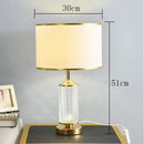 GobekUsa Clear Crystal Glass LED Table Lamp for Bedroom and Living Room