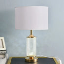 GobekUsa Clear Crystal Glass LED Table Lamp for Bedroom and Living Room
