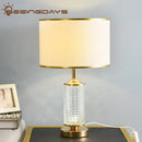 GobekUsa Clear Crystal Glass LED Table Lamp for Bedroom and Living Room