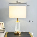 GobekUsa Clear Crystal Glass LED Table Lamp for Bedroom and Living Room