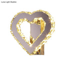 GobekUsa Stainless-Steel LED Bedside Wall Sconce with Faceted Crystal Heart Design