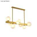 GobekUsa Gold Finish Chandelier with Orb Shade - Post Modern Design, 8 Lights - Perfect for Dining Room