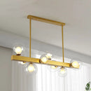 GobekUsa Gold Finish Chandelier with Orb Shade - Post Modern Design, 8 Lights - Perfect for Dining Room