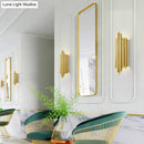 GobekUsa Gold Finish Flute Sconce: Postmodern 4-Light Wall Mount for Living Room