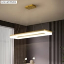 GobekUsa Gold Finish Rectangular Island LED Ceiling Light - Simple Acrylic Design