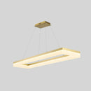 GobekUsa Gold Finish Rectangular Island LED Ceiling Light - Simple Acrylic Design
